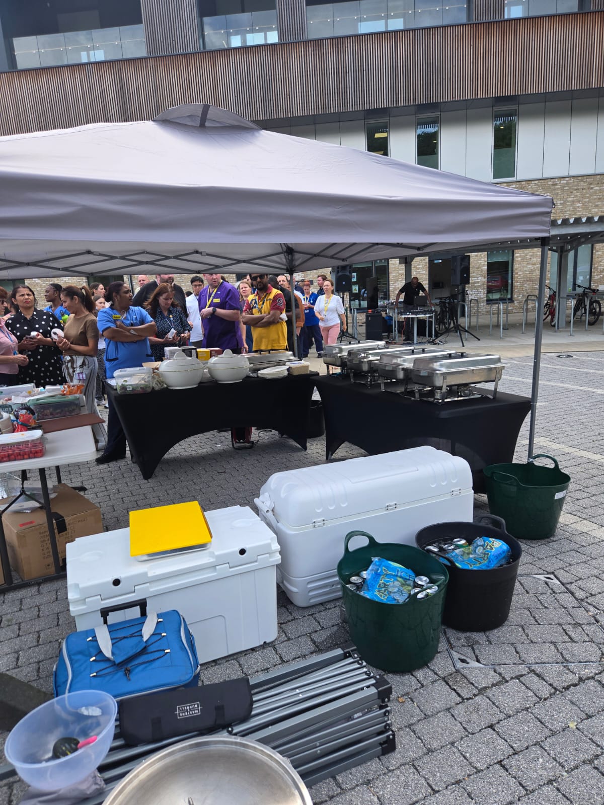 Setting up for NHS event